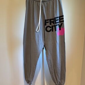 Freecity Gray Joggers with Black and Pink Details XS